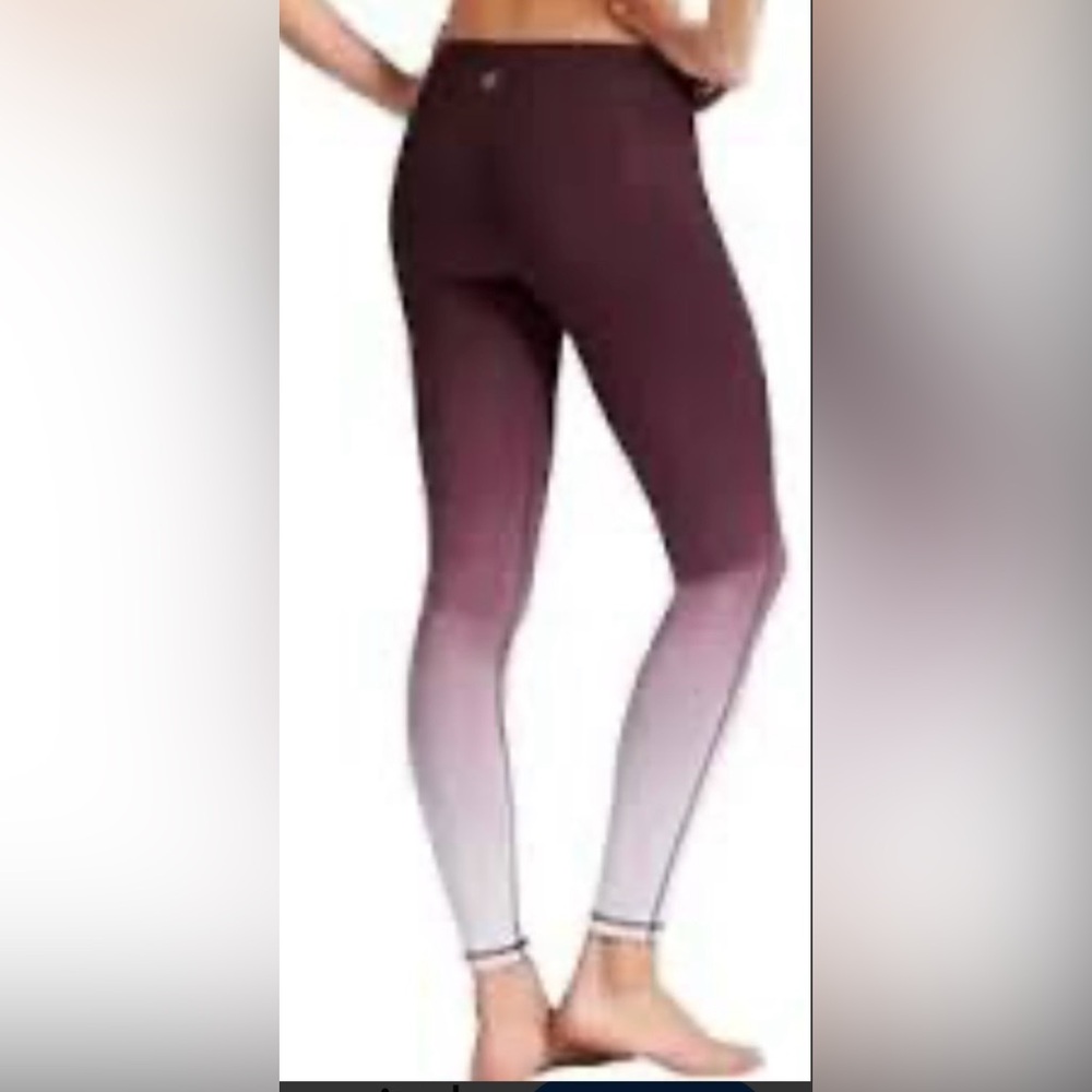 Athleta Chaturanga Oxblood Mid-Rise Ombre Leggings/ Currant Fade/Reversible too😉